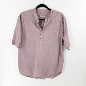✅ OFFICINE GENERALE COTTON CLASSIC TOP MAUVE SHORT SLEEVE MINIMALISTIC MEDIUM